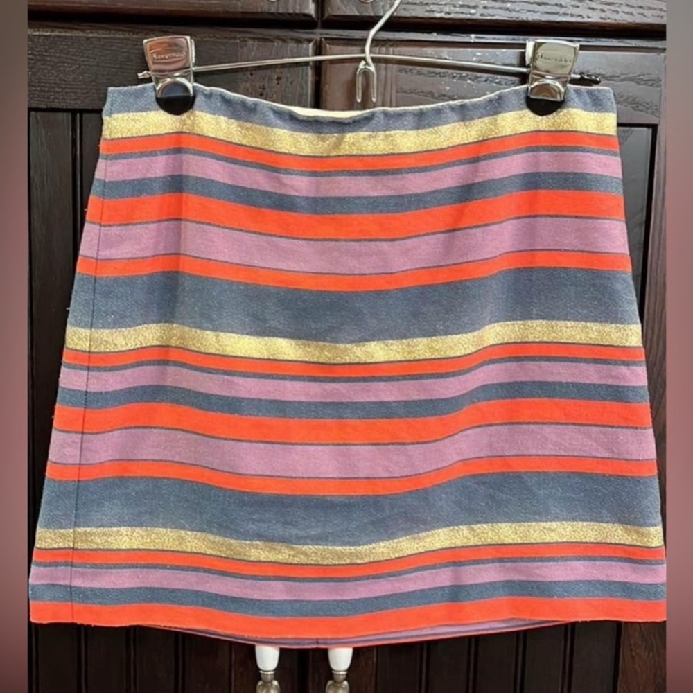 J Crew Striped  Metallic Ladies Skirt Size 2